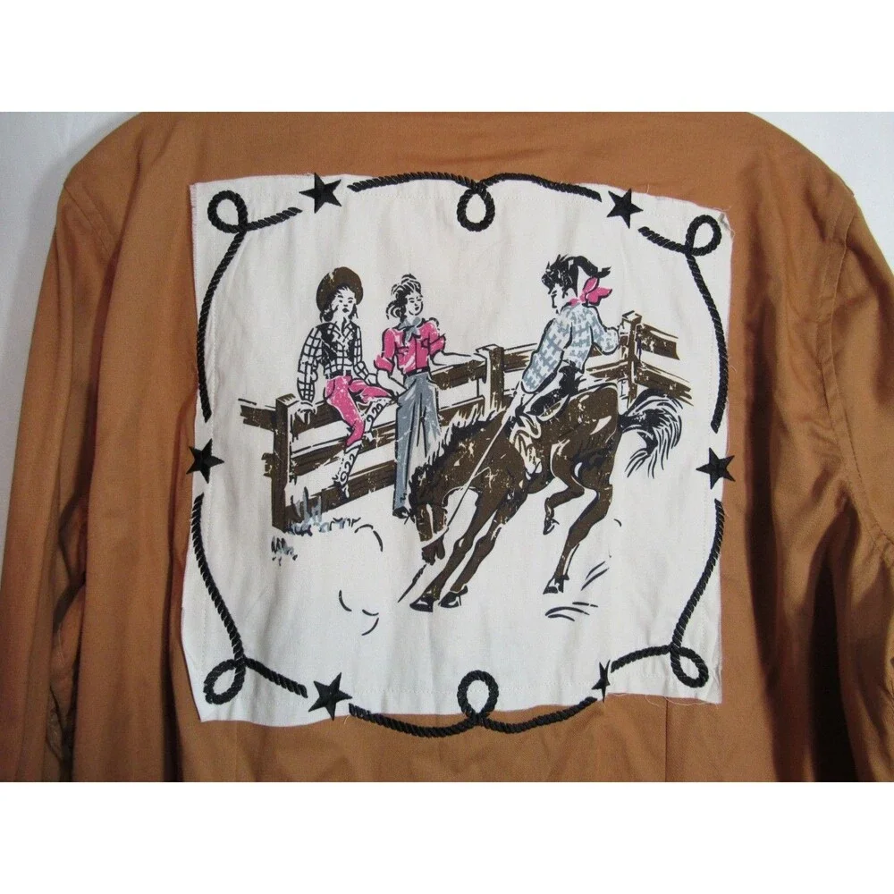 Panhandle Brown Bronc Rider Embroidered Snap Down Long Sleeve Shirt Size XL NWT - Picture 3 of 7